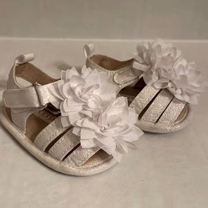 Laura Ashley Baby Girl White Sparkly Sandals